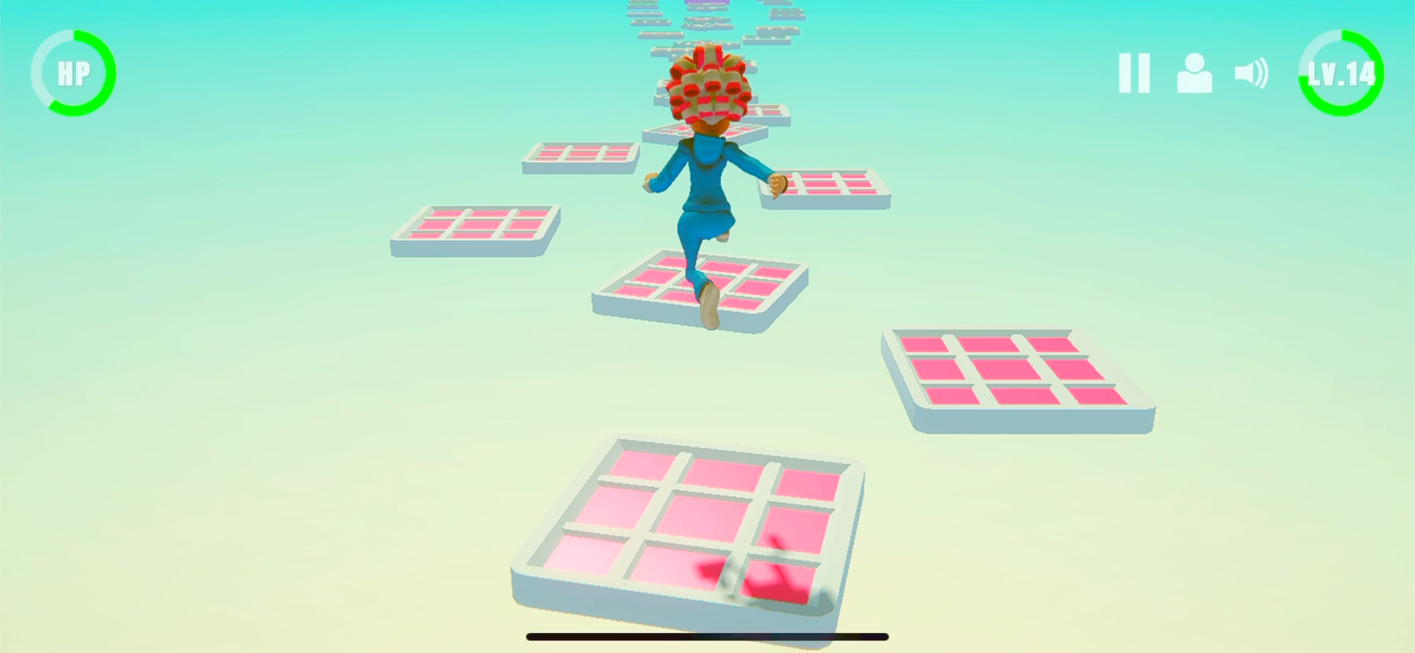 Jump Claire mobile game screenshot with challenging level design