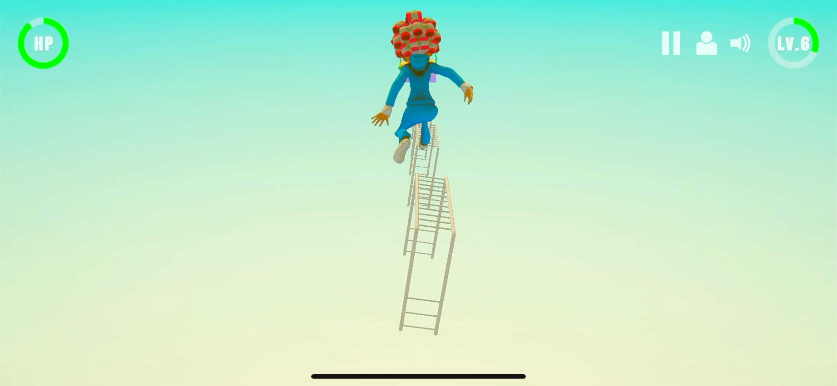 Jump Claire platformer game screenshot showing character progression